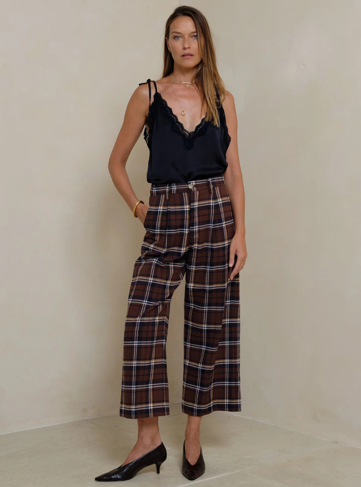 Scorpio Pants - Chocolate/Navy Check