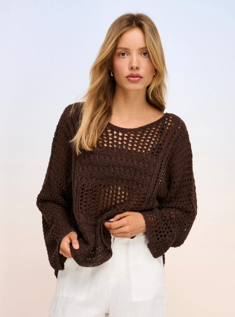 Crochet Sweater - Chocolate