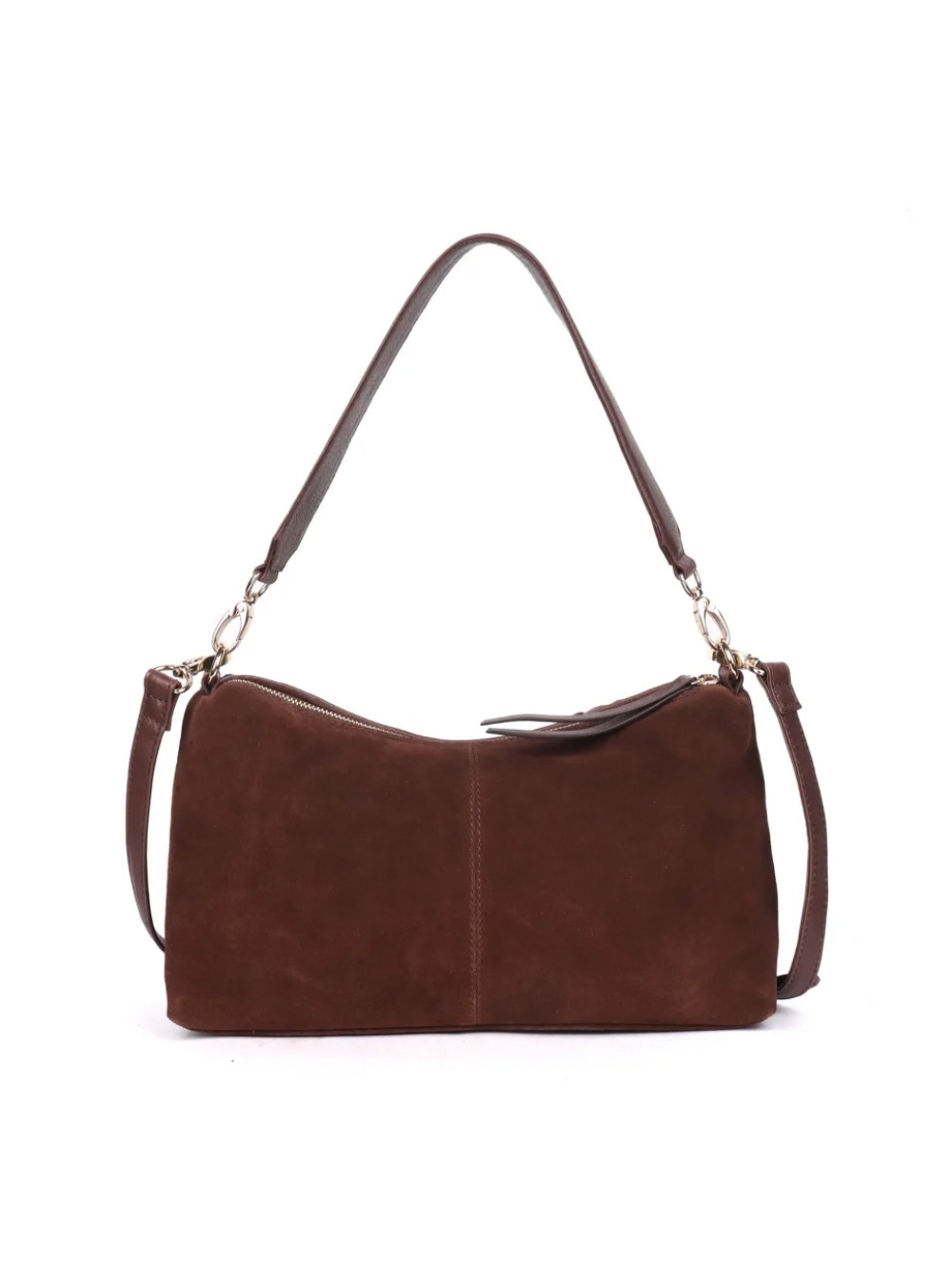 Cleo Woven Suede Small Bag - Brown
