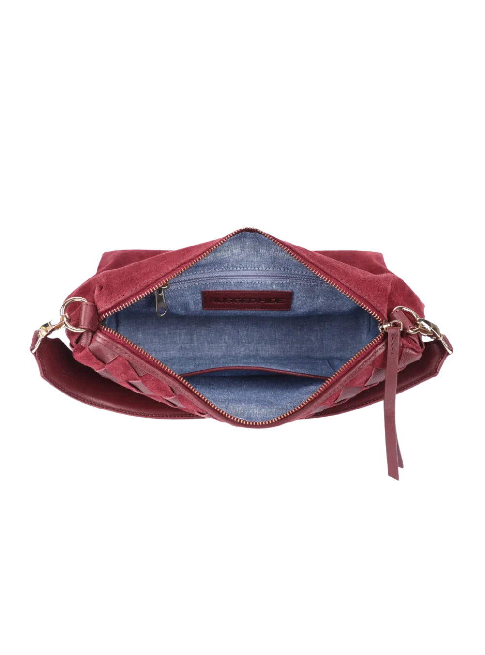 Cleo Woven Suede Small Bag - Wine