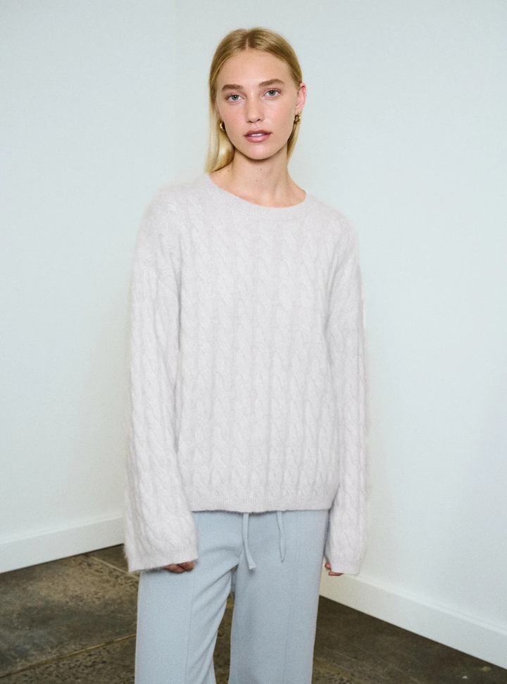 Anna Cable Jumper - Cloud