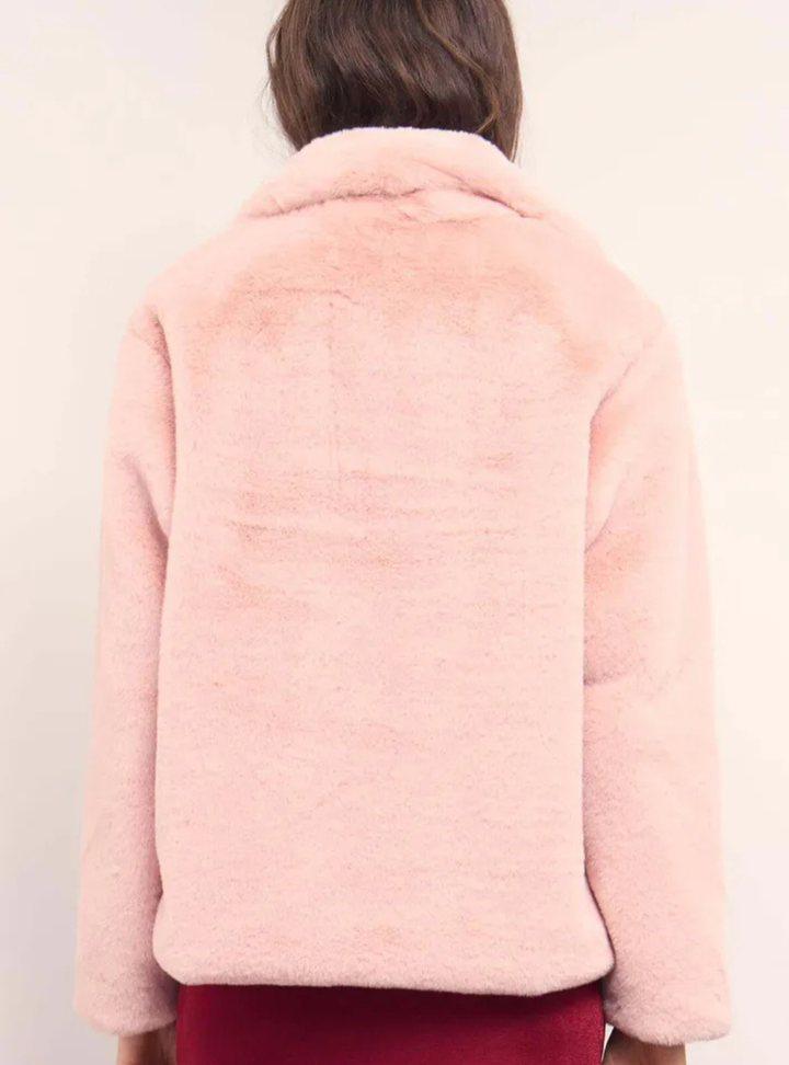 Sigrid Dusty Pink Faux Fur Coat