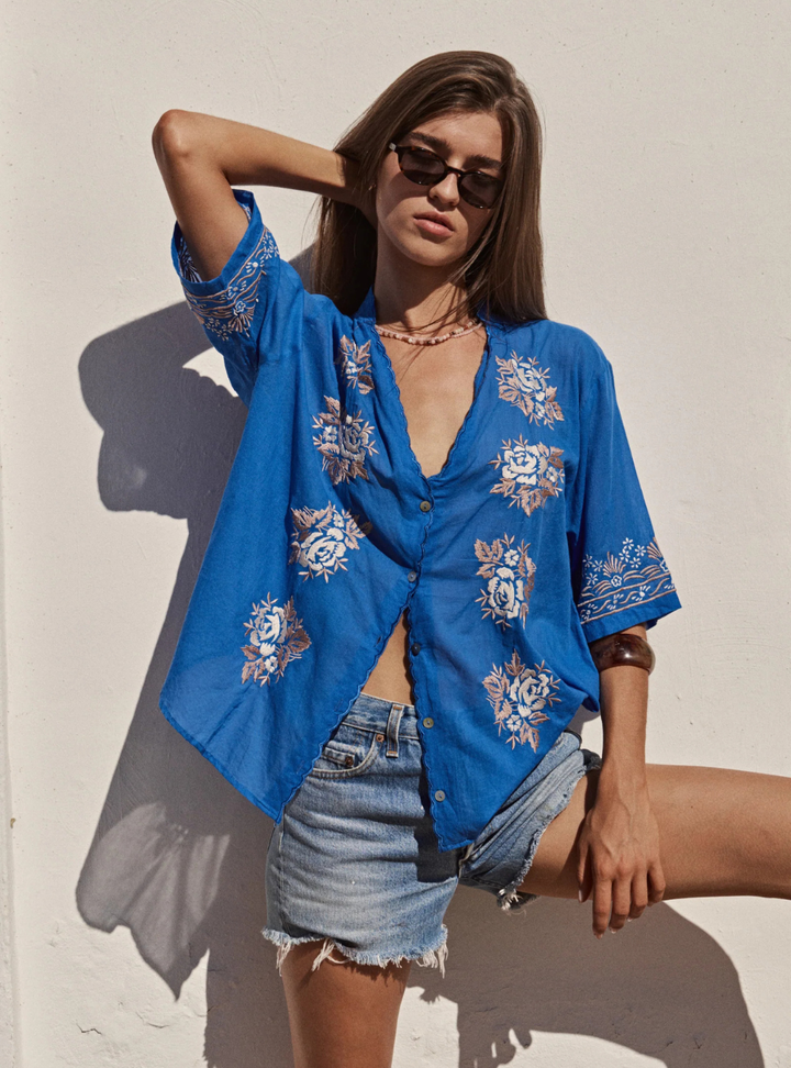 Rosalie Blouse - Cobalt