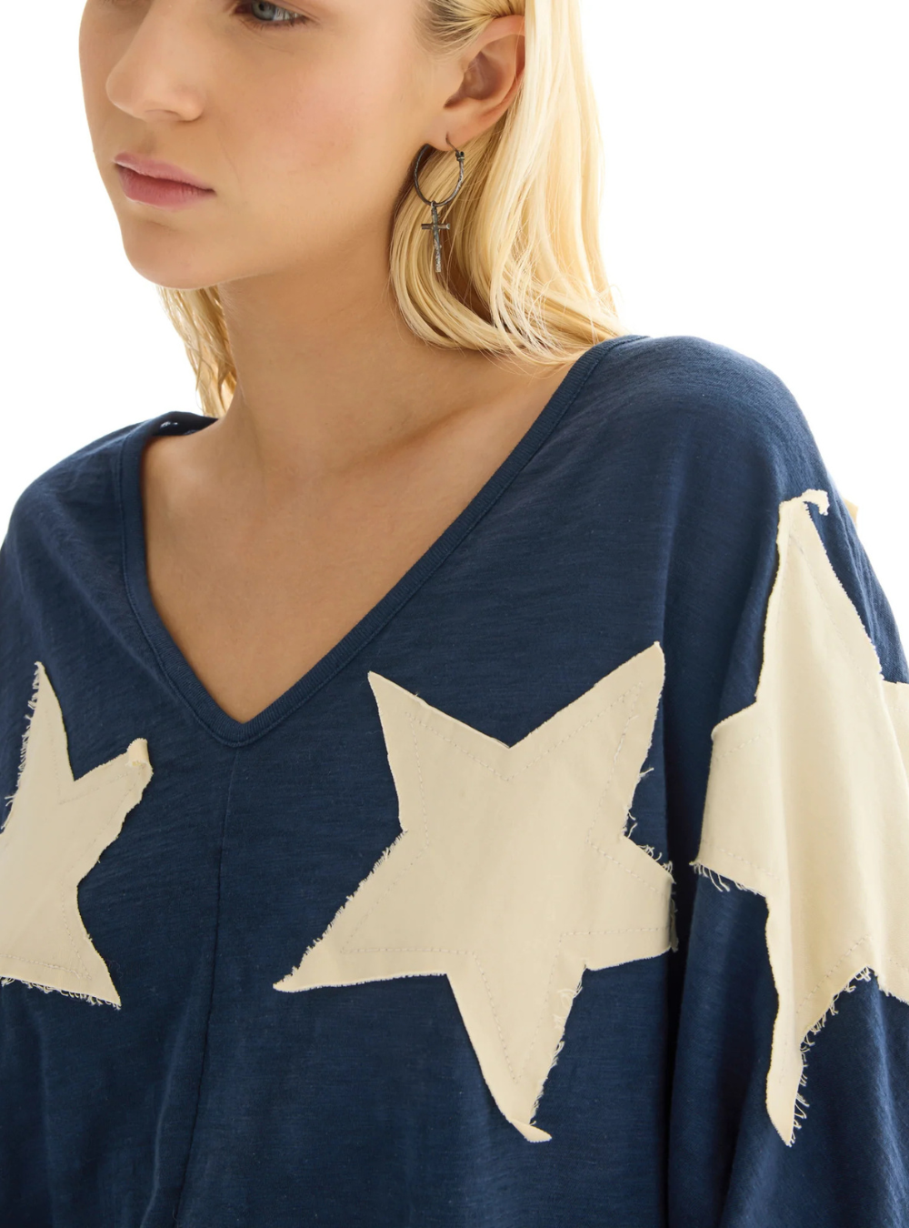 Star College Batwing Tee - Navy