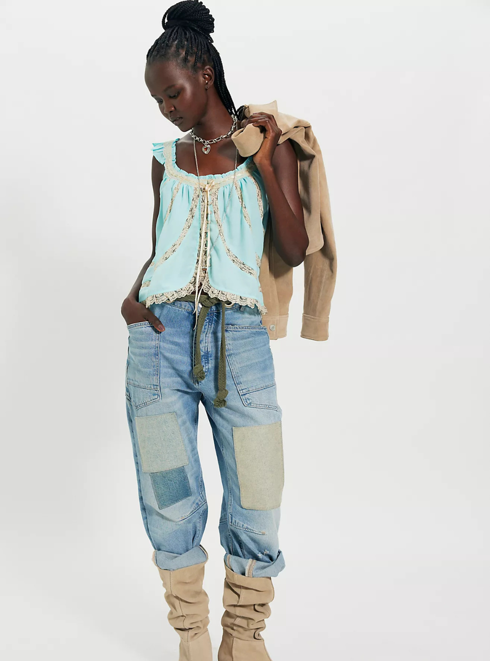 Mabel Tank - Pastel Blue Combo