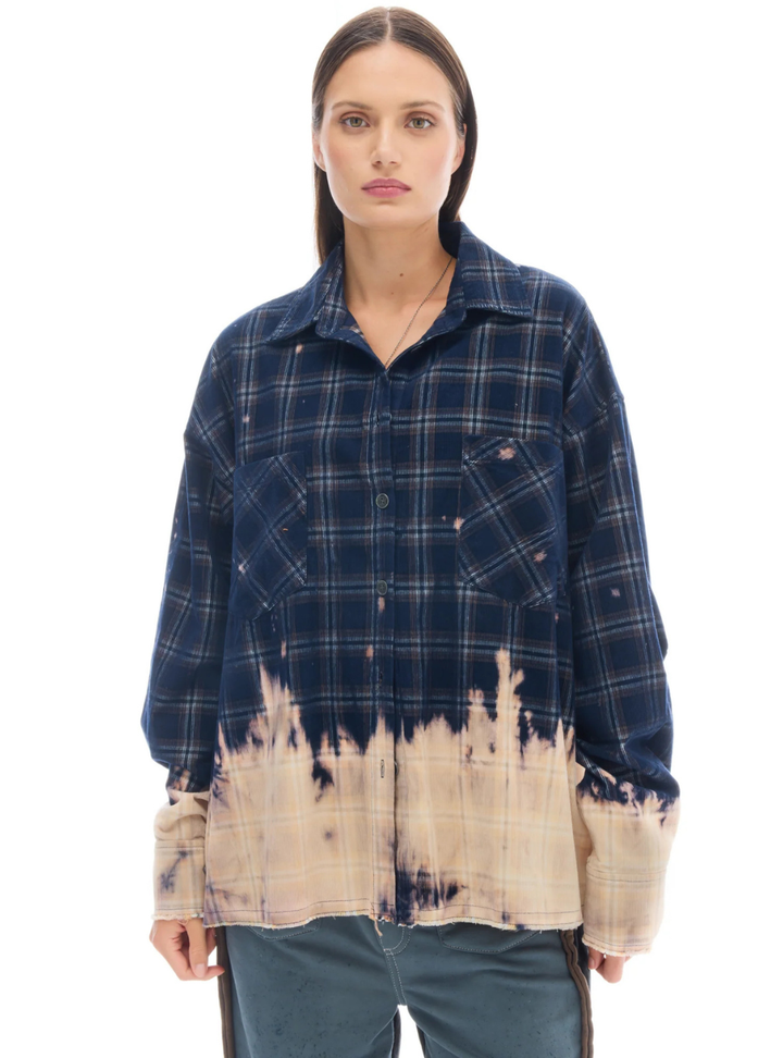 Bleached Checked Cord Shirt