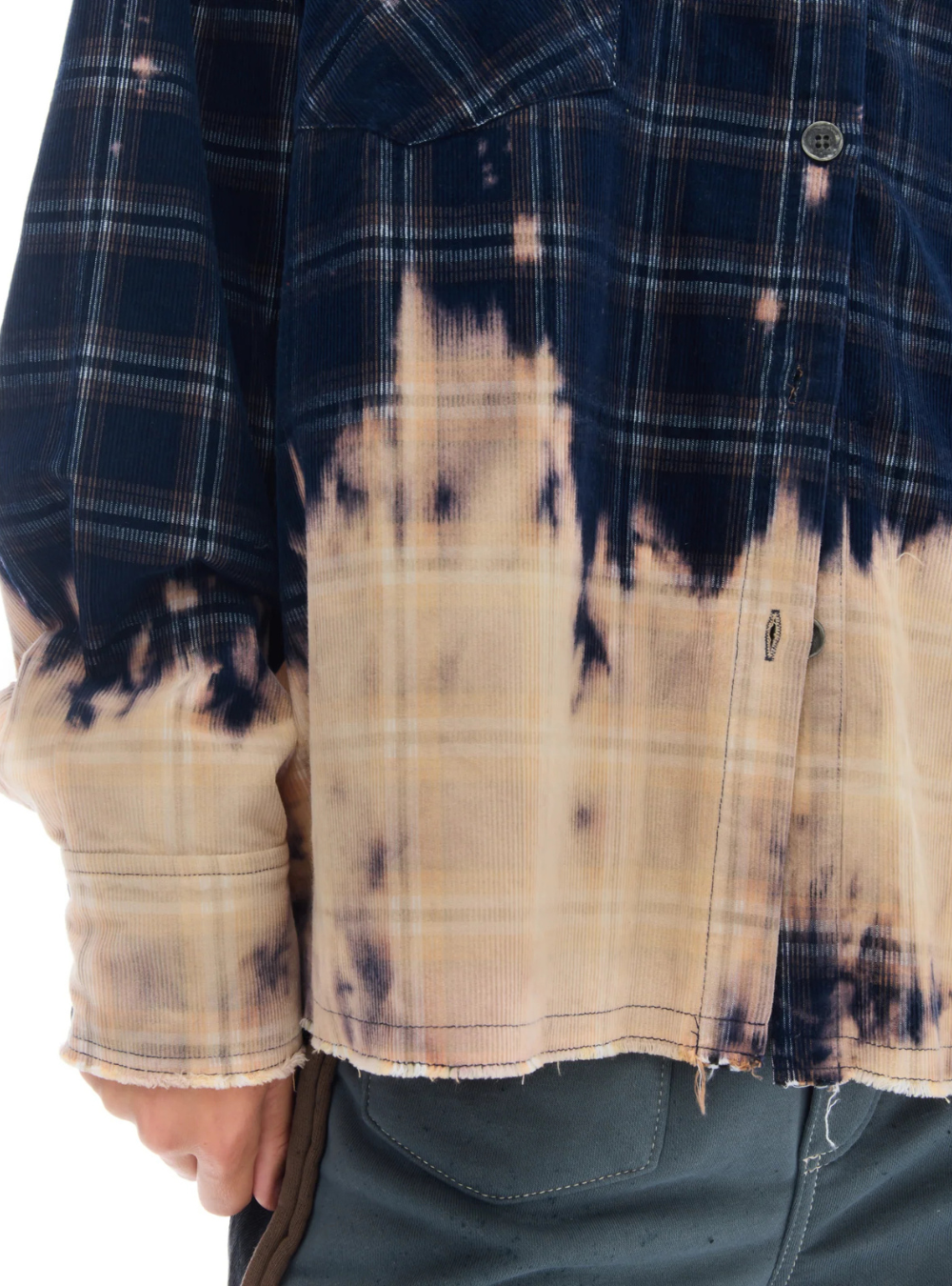 Bleached Checked Cord Shirt