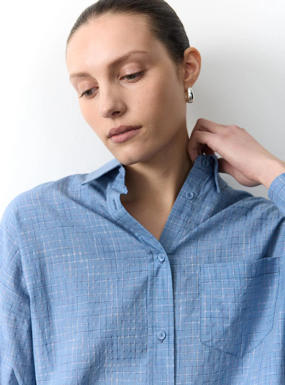 Billie Check Shirt - Cornflower Blue