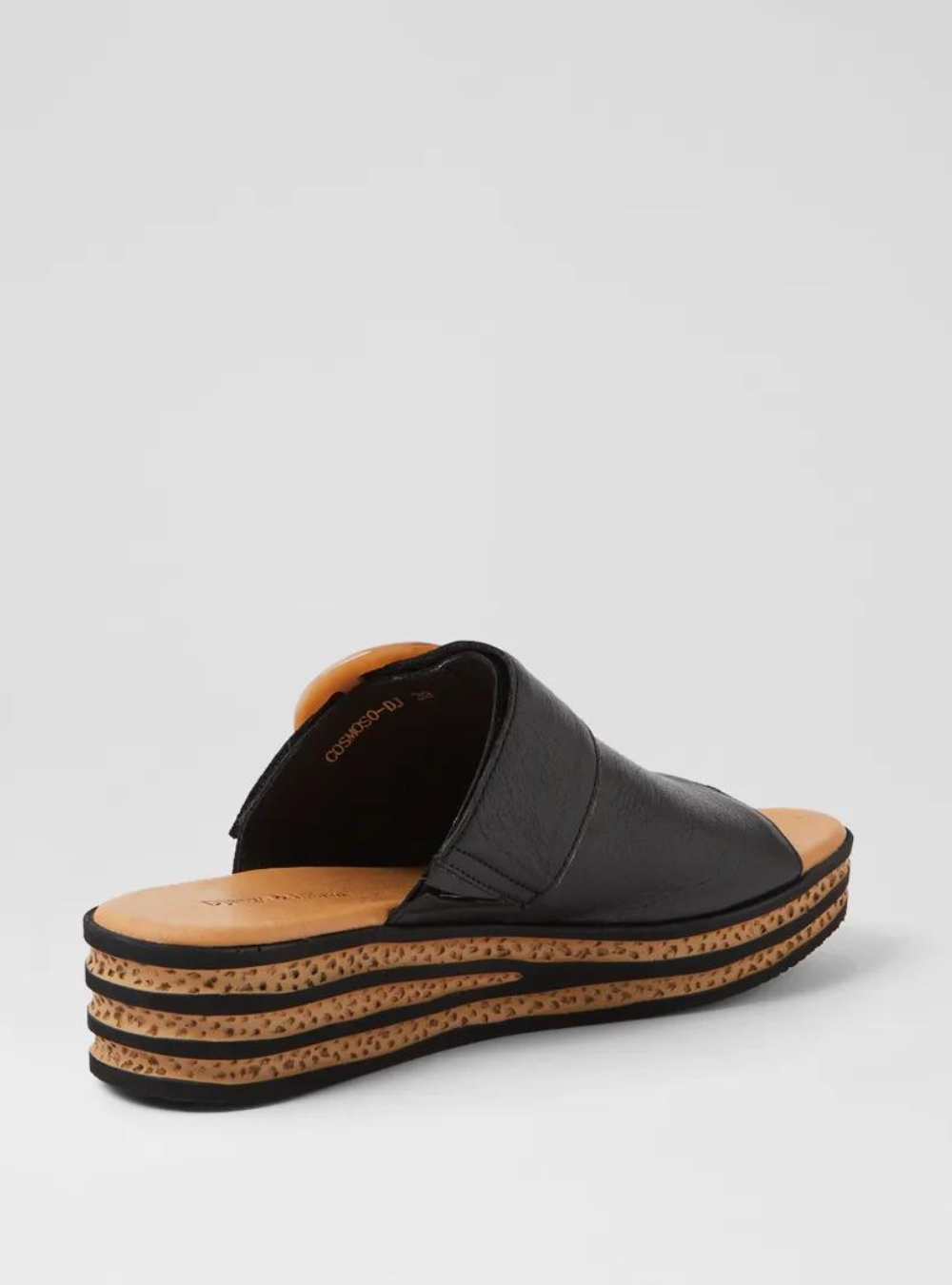 Cosmoso Black Leather Slides