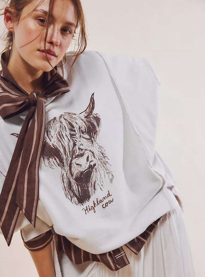 Graphic Camden Pullover - Highland Cow Combo