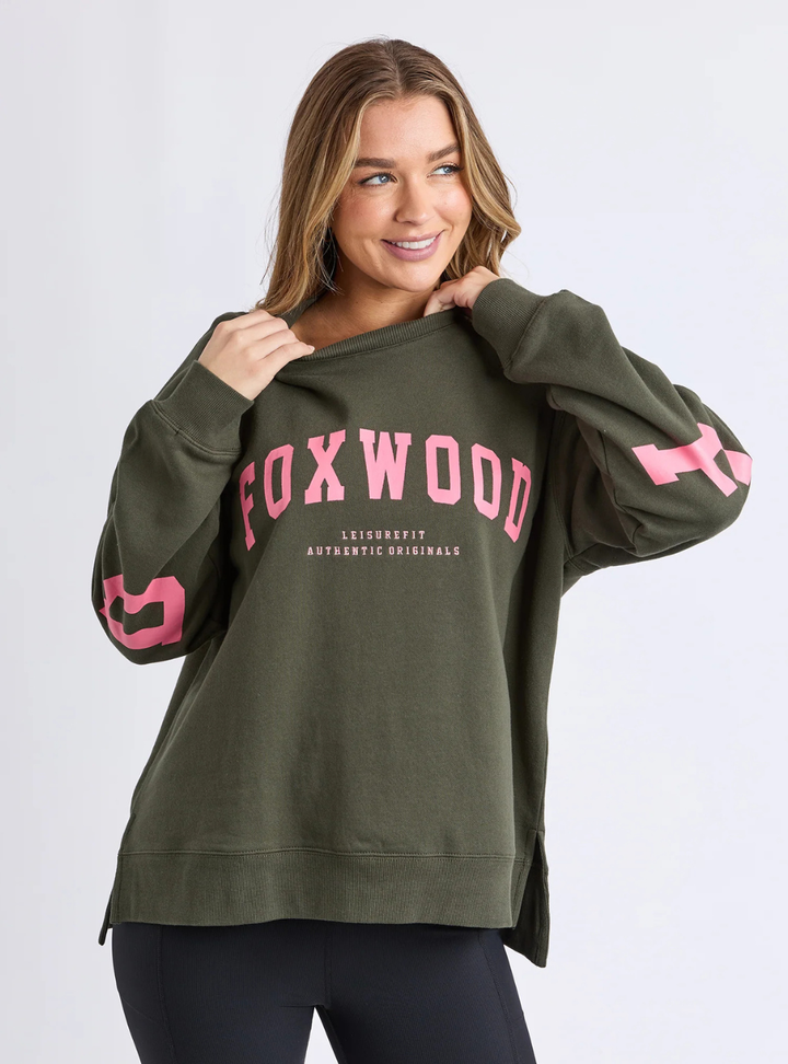 Interval Crew - Dark Khaki & Coral
