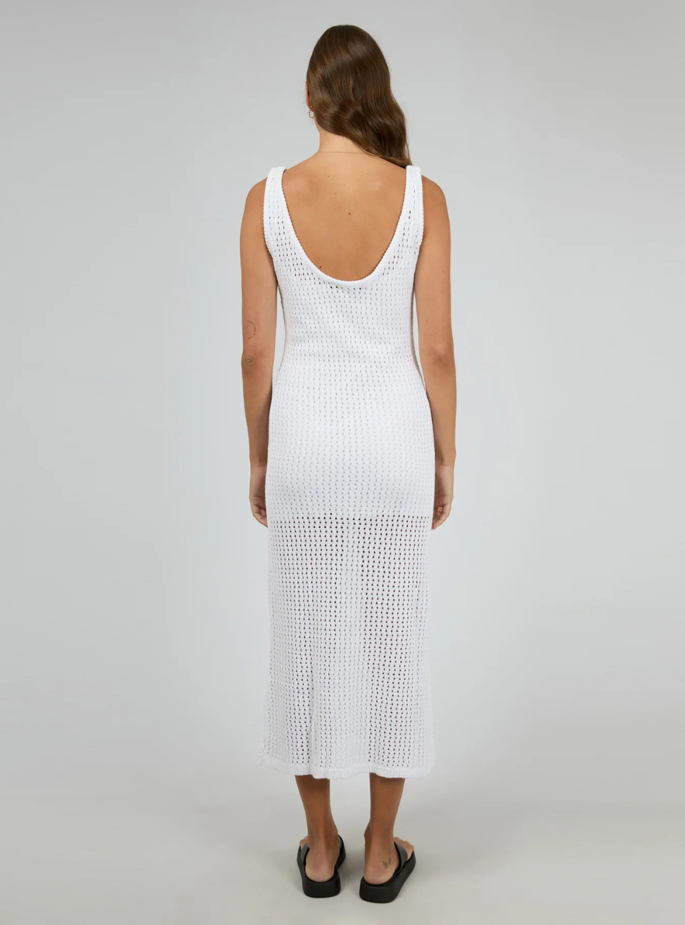 Crochet Maxi Dress - Vintage White