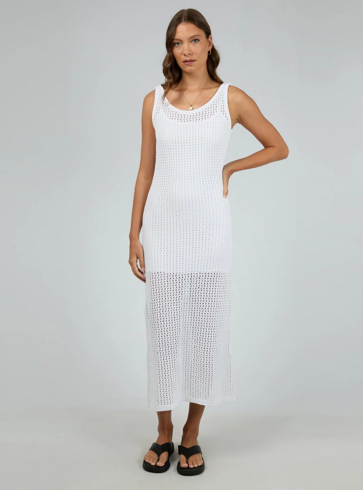 Crochet Maxi Dress - Vintage White