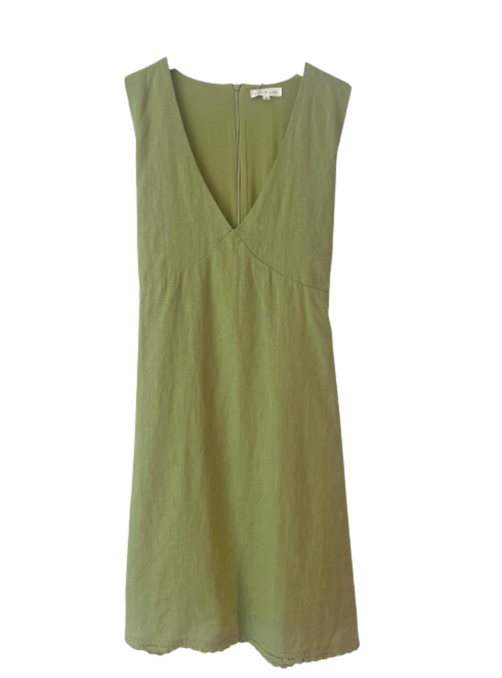 Crochet Trim Dress - Sage Green