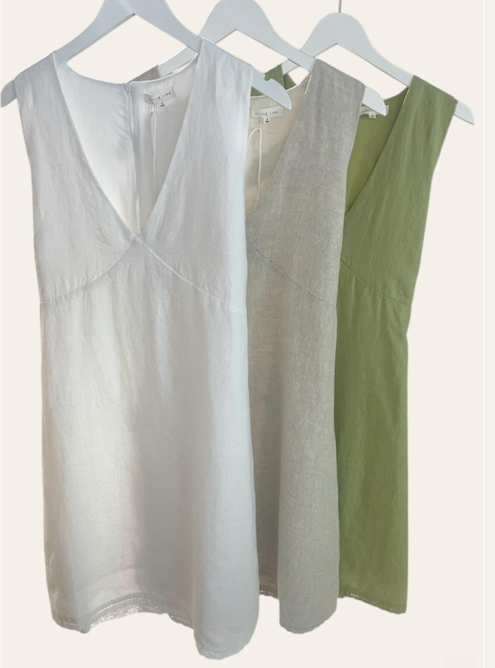 Crochet Trim Dress - White