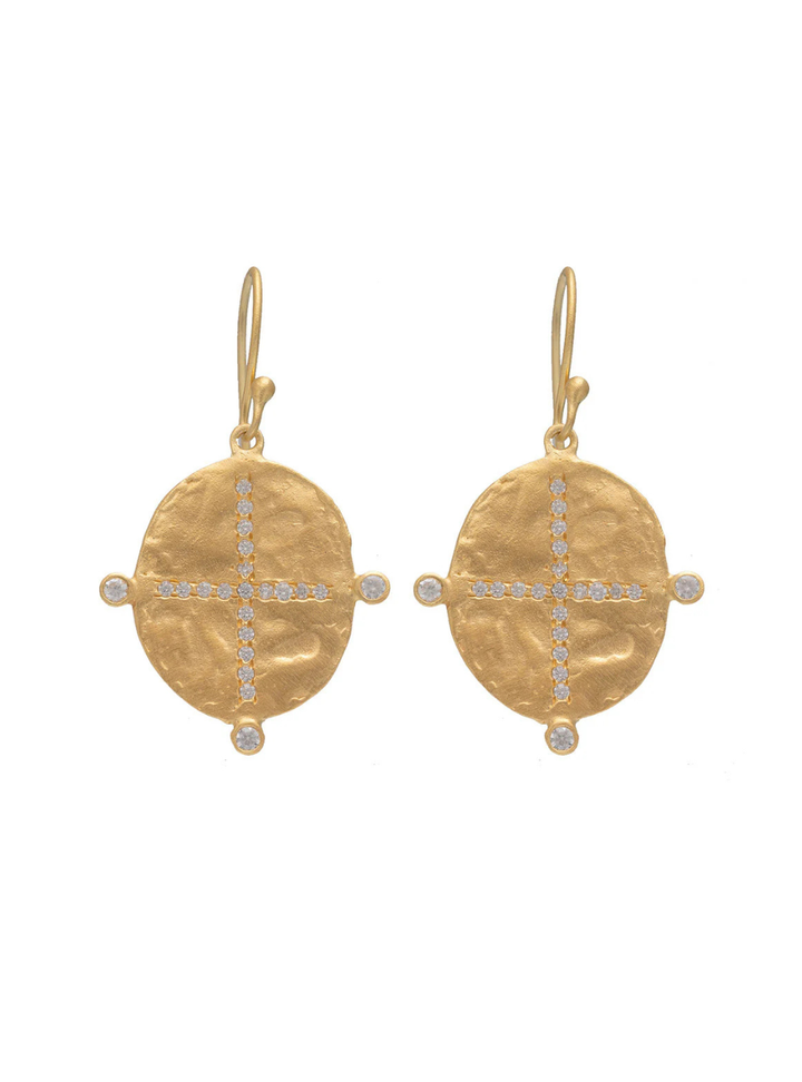 Cross Earrings - Cubic Zirconia