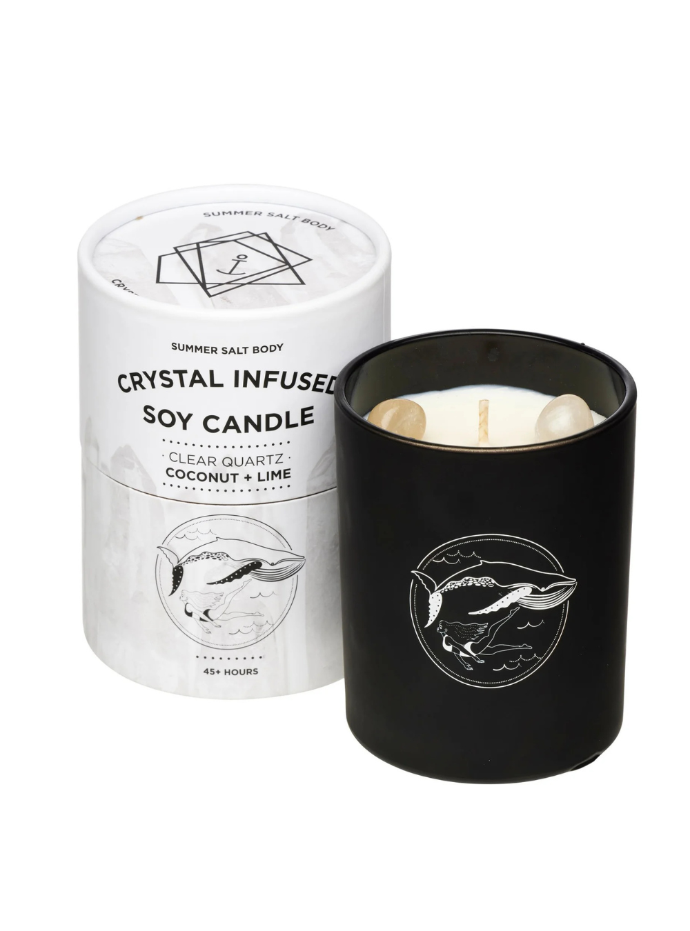 Crystal Infused Soy Candle - Clear Quartz x Coconut & Lime