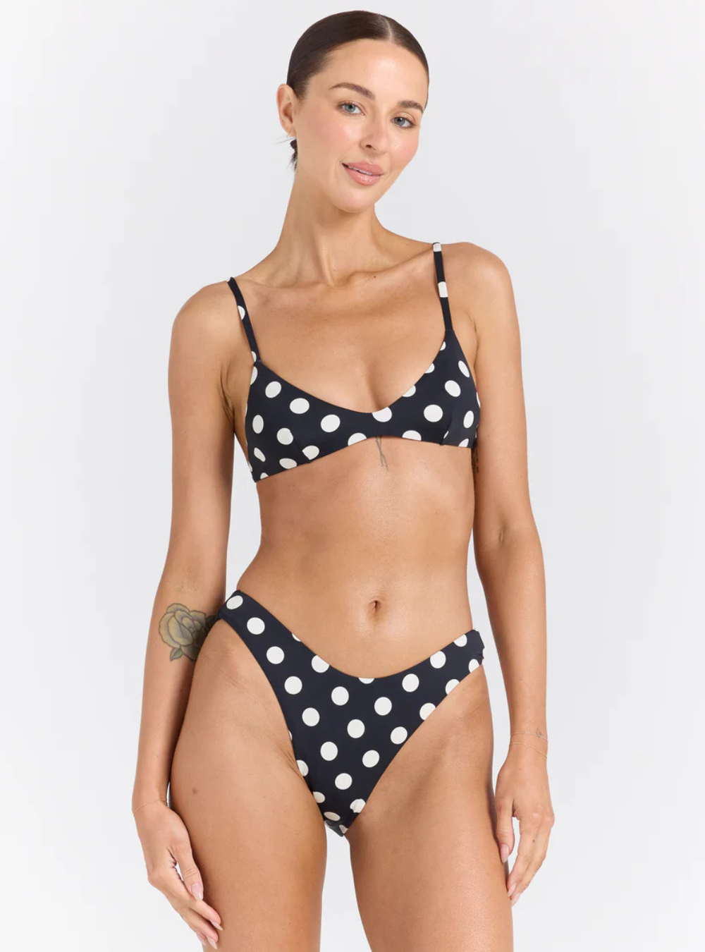 Seaside High Cut Cheeky Bottom - Black