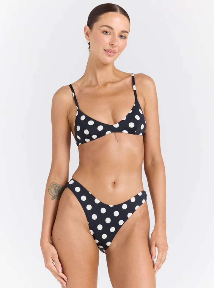 Seaside High Cut Cheeky Bottom - Black