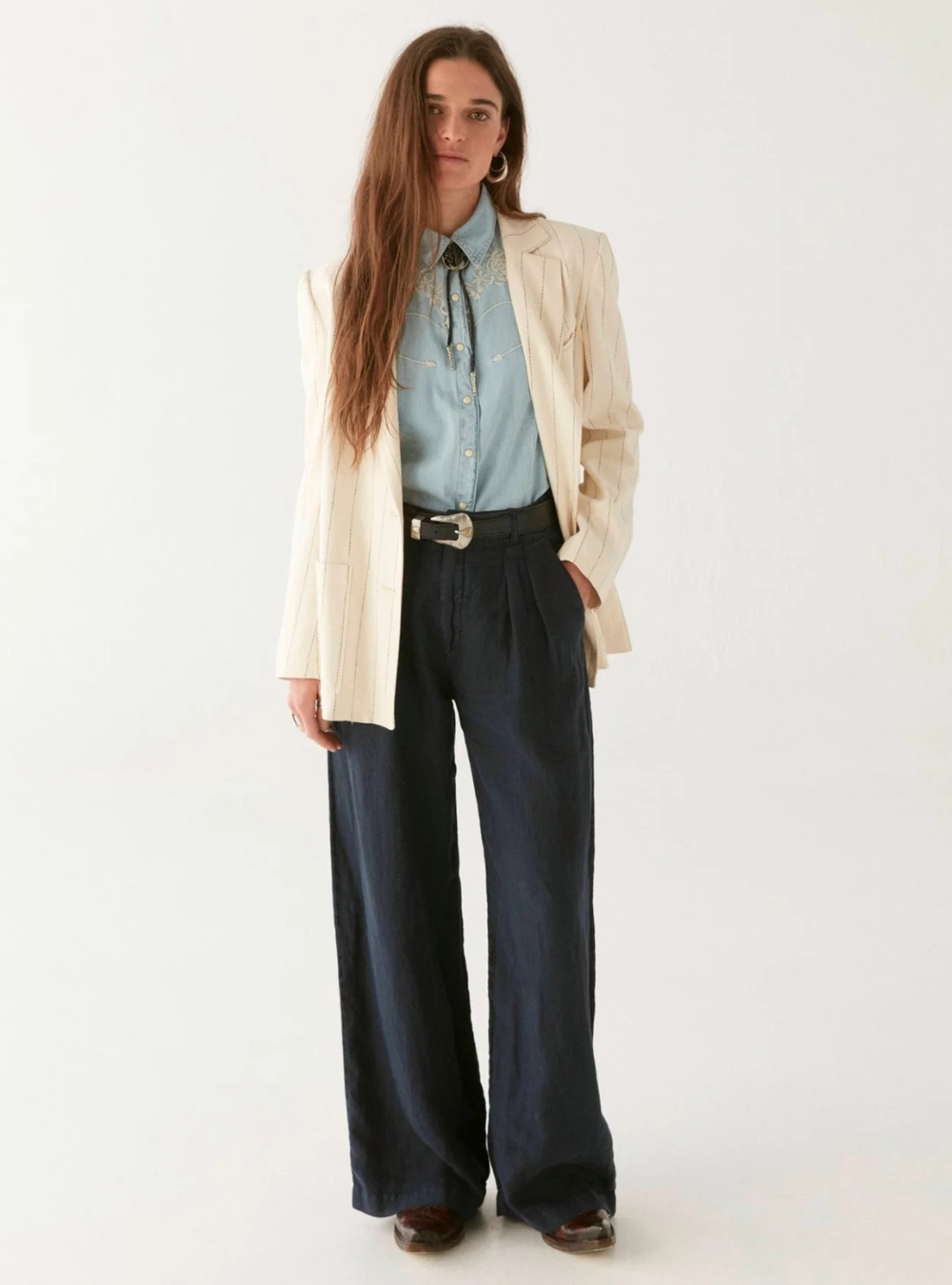 Dallas Blouse - Mustang Blue