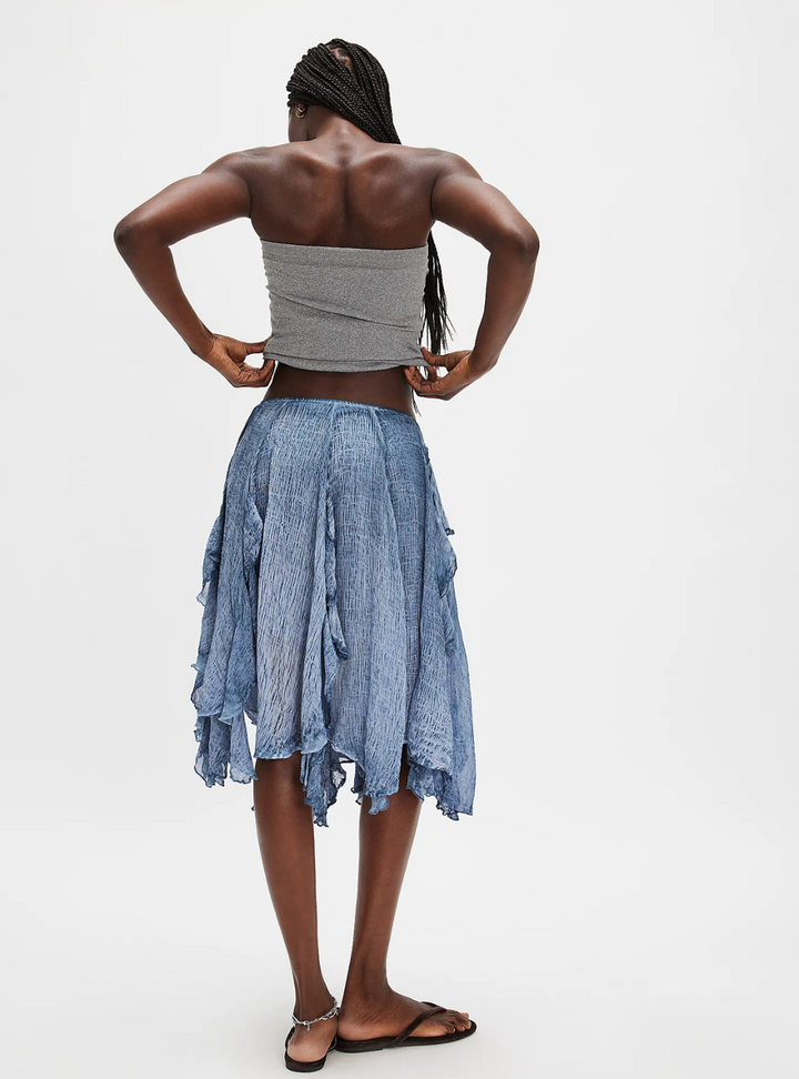 Susanna Knee-Length Midi Skirt - Dark Denim