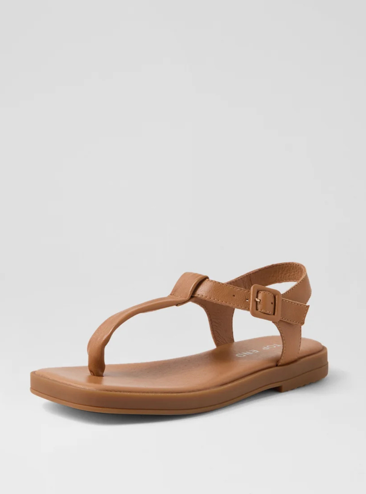 Tucsuny Leather Sandal - Dark Tan