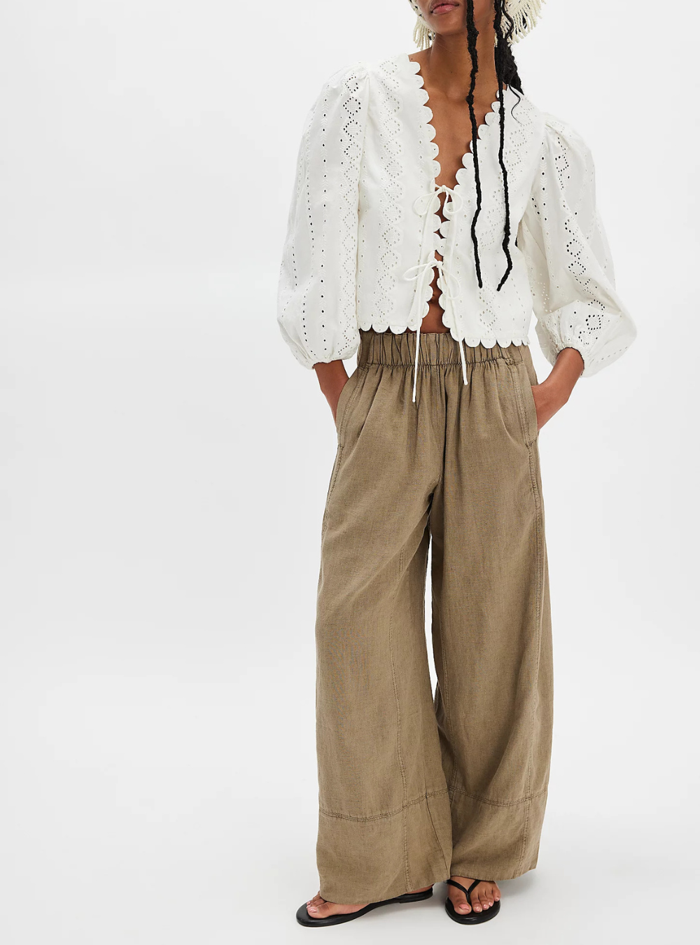 Day's End Linen Pull-On Pants - Caiman