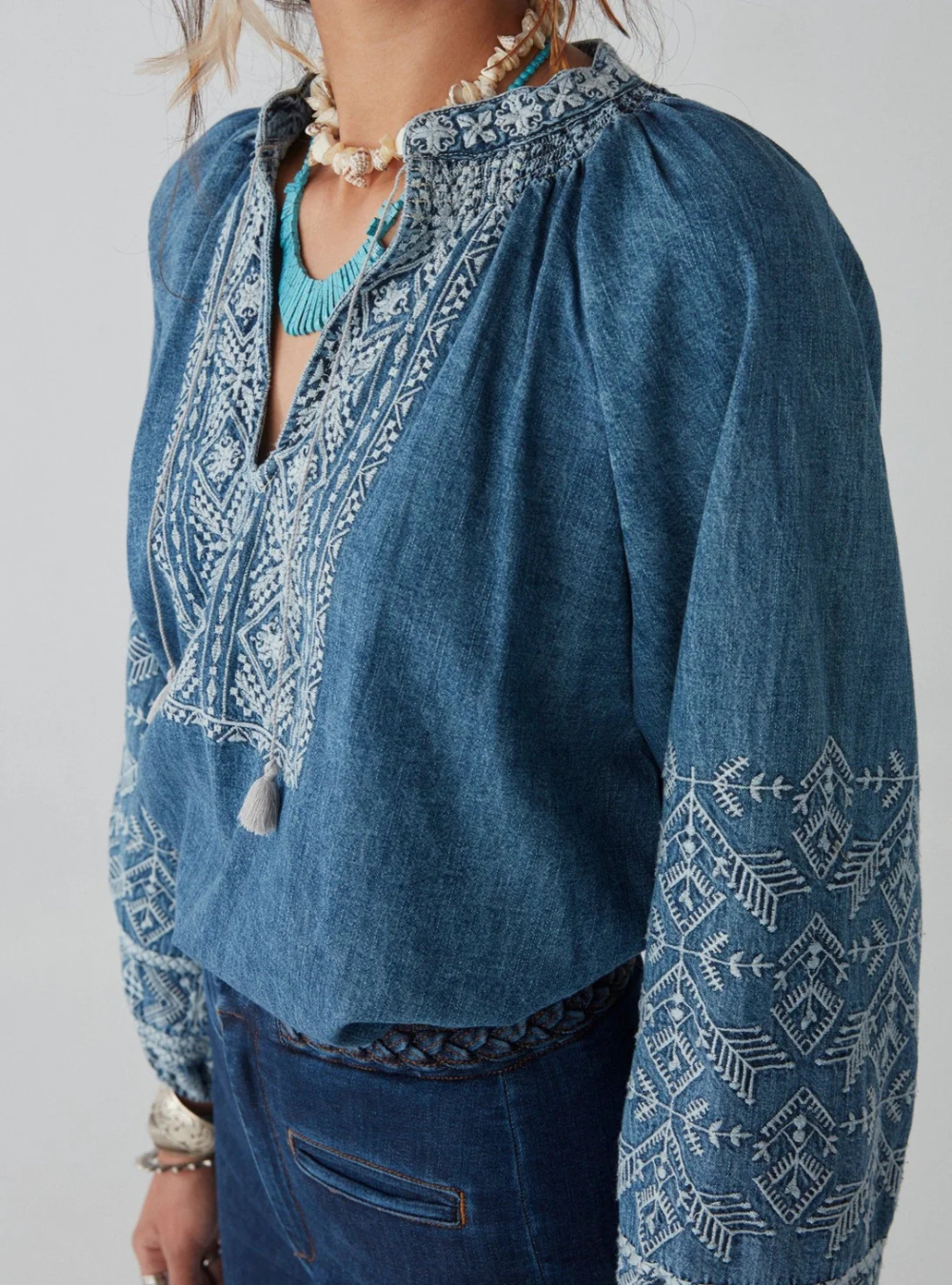 Audrey Blouse - Denim Romance