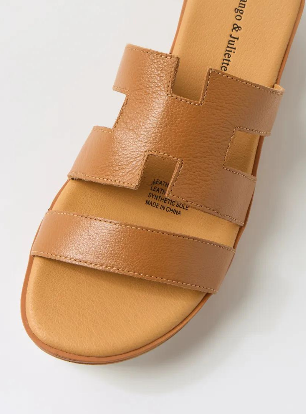 Copings Dark Tan Leather Slides