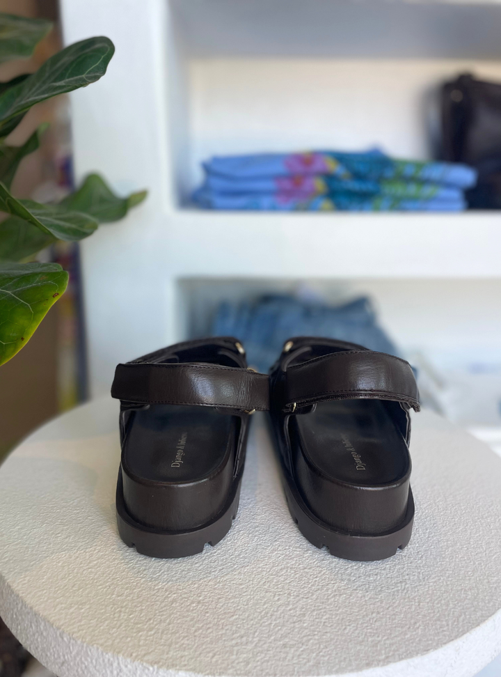 Ulyssa Sandal - Choc Leather
