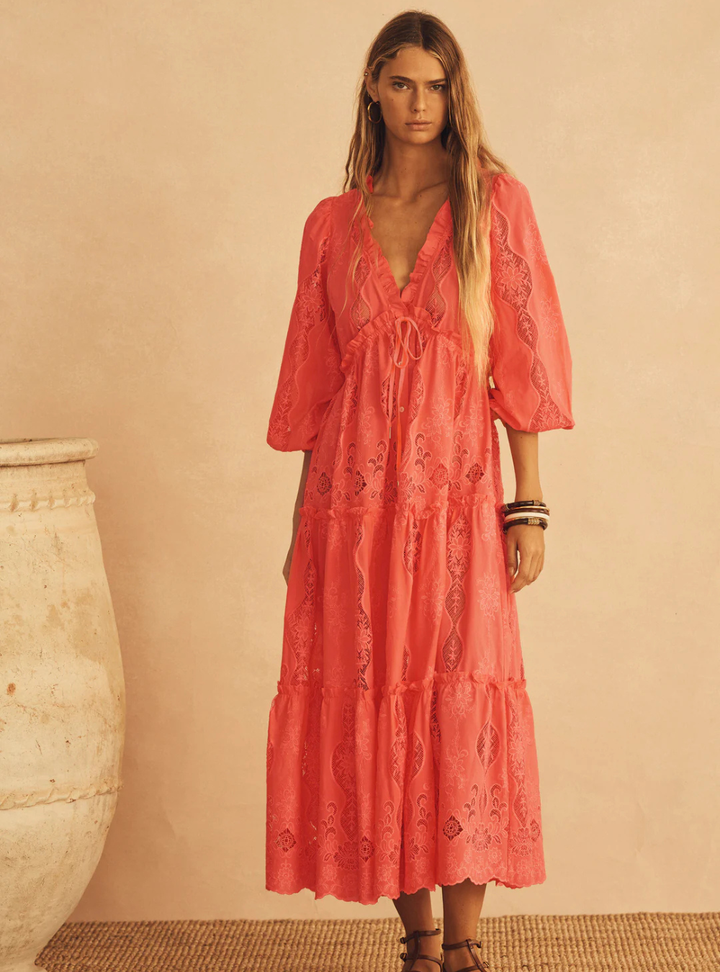 Primarosa Trina Drawstring Tiered Maxi