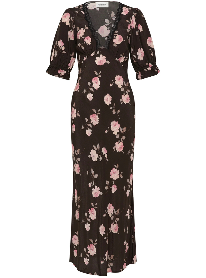 Myles Midi Dress - Charcoal Nova Rose