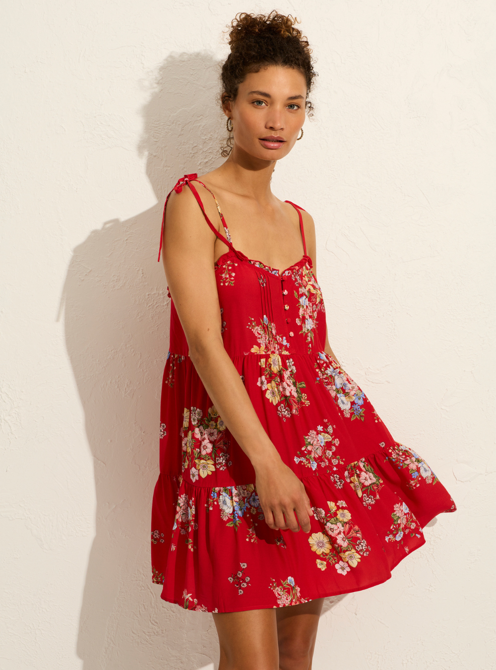 Cameo Mini Dress - Red Amoure Floral