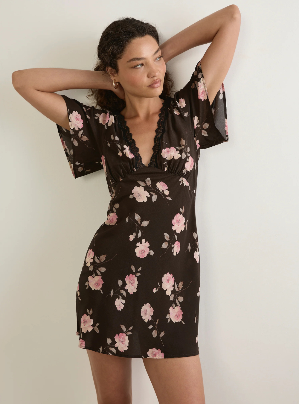 Sadie Mini Dress - Charcoal Nova Floral