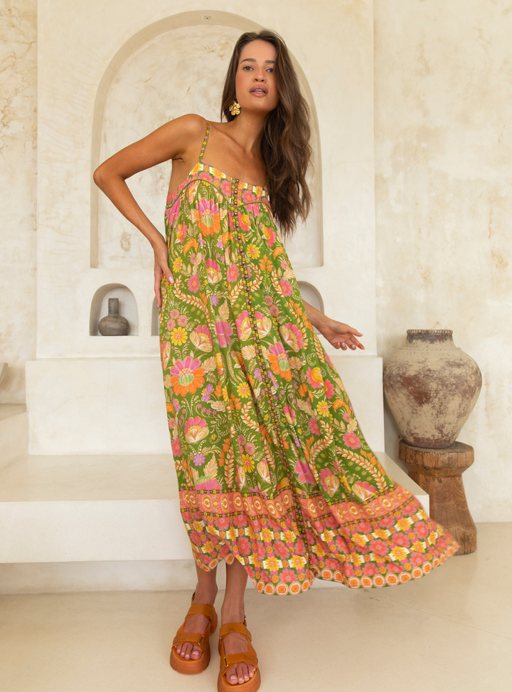 Estella Midi Dress - Guava