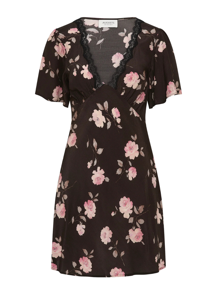 Sadie Mini Dress - Charcoal Nova Floral