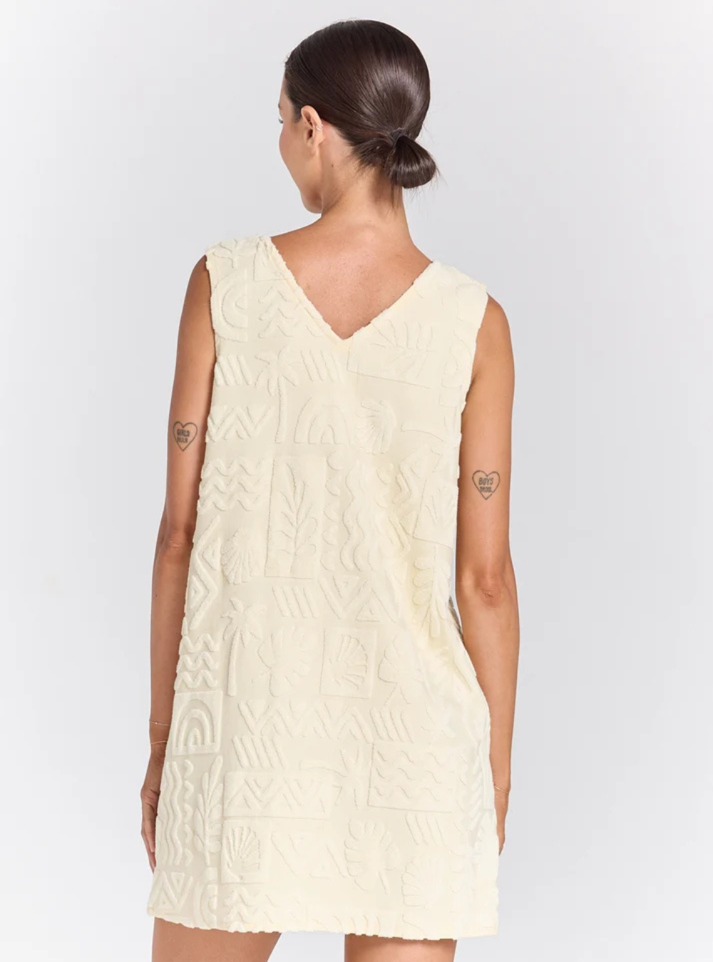Mai Tai V Tunic Towelling Dress - Pearl