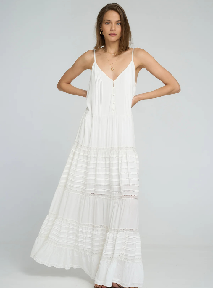 Golden Meadow Dress - White