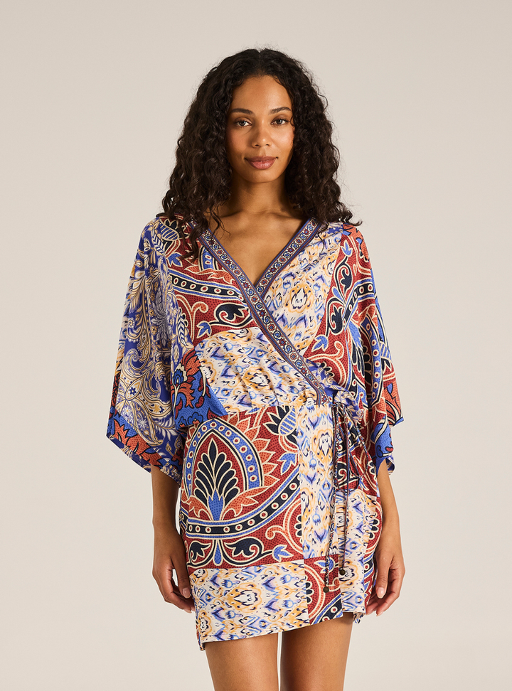 Tali Mini Wrap Dress - Azura
