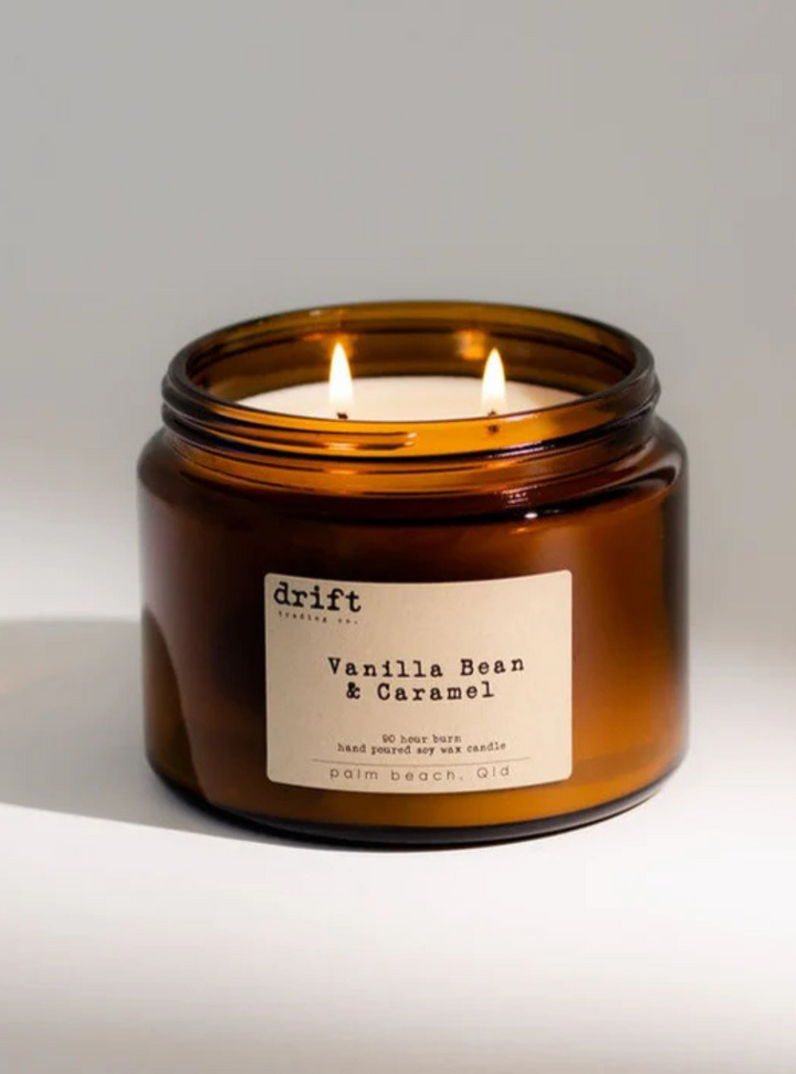 Vanilla Bean & Caramel Eco Soy Wax Candle (XL Amber)