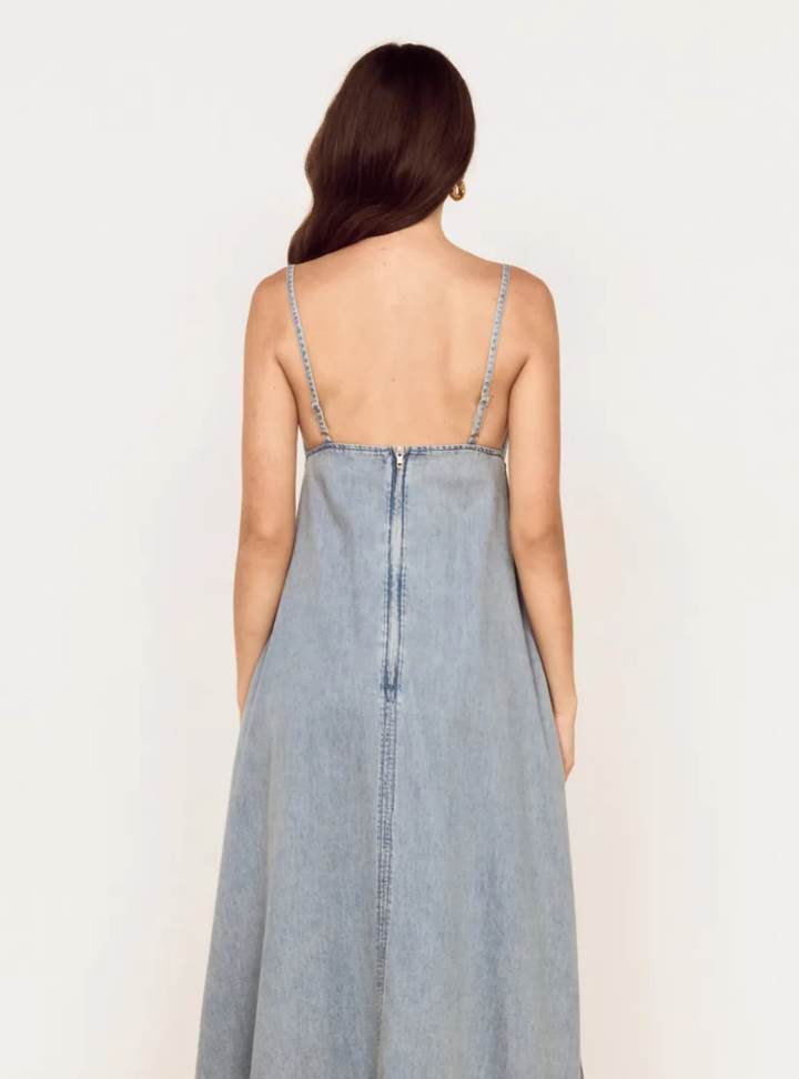 Eden Denim Sundress - Light Denim Wash