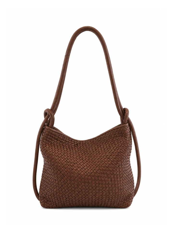 Elli Woven Convertible Handbag/Backpack - Chocolate