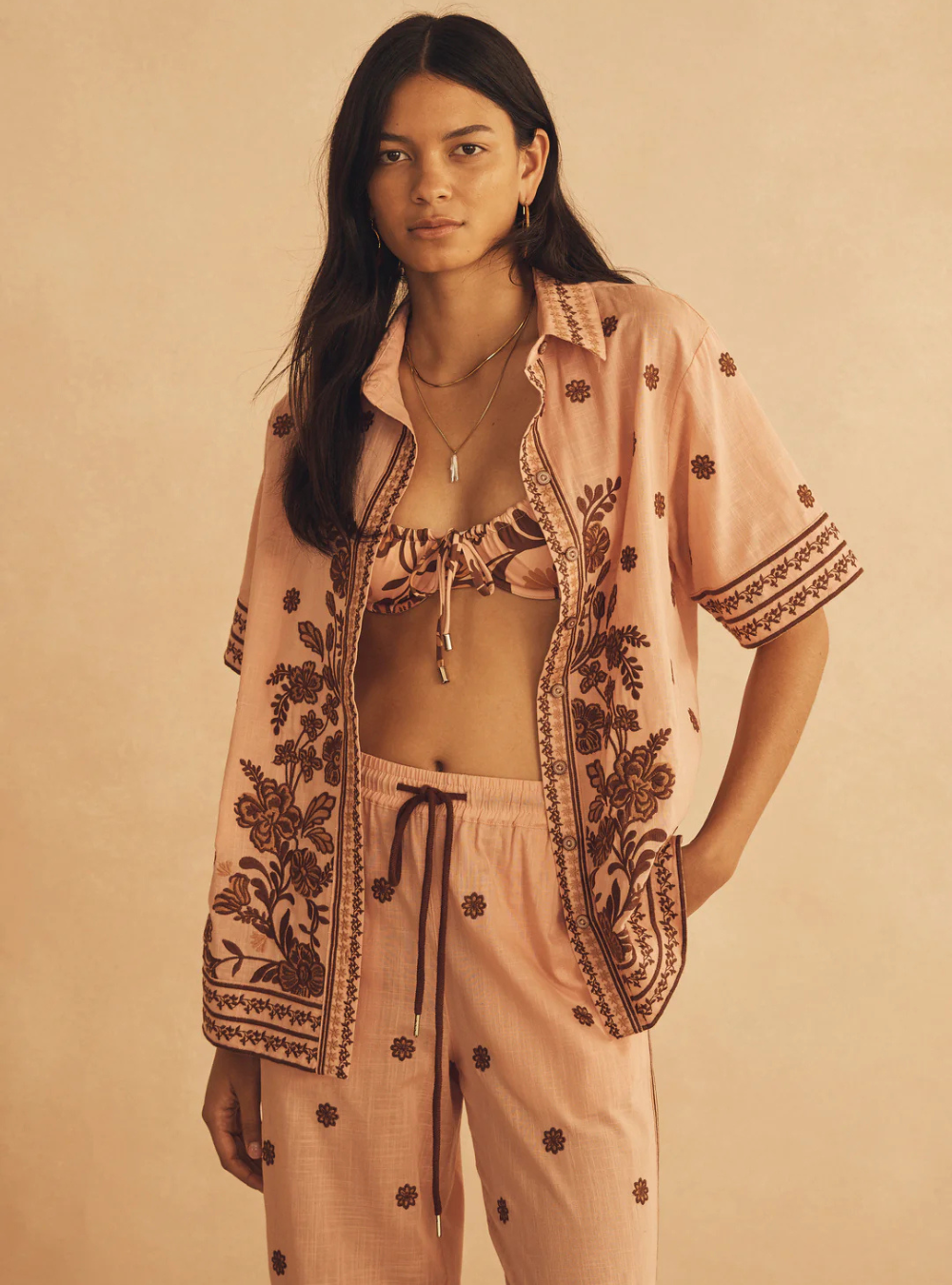 Infiorata Embroidered Straight Leg Pant