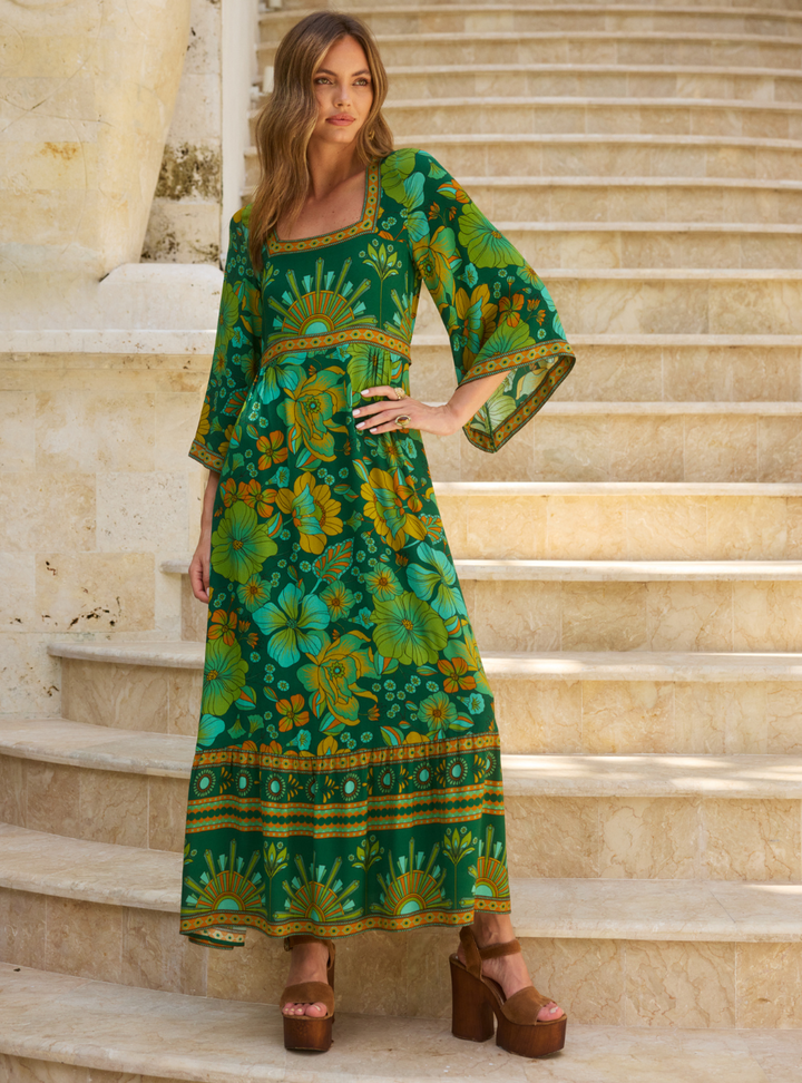 Avalon Midi Dress - Emerald