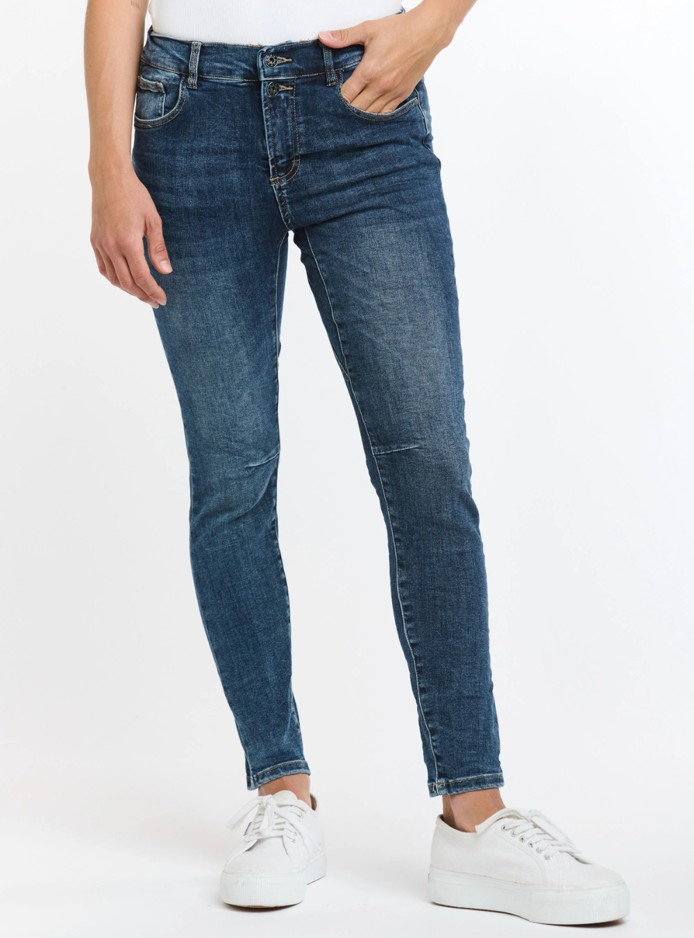 ITALIAN STAR Emma Stretch Jeans - Dark Wash Denim