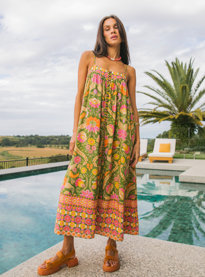 Estella Midi Dress - Guava