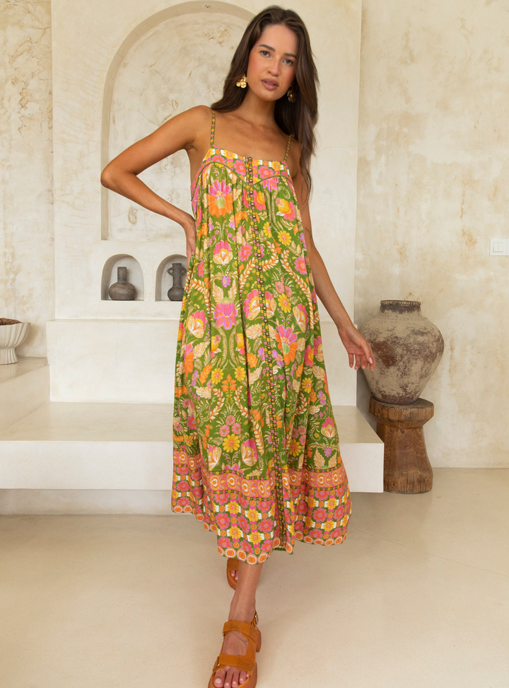 Estella Midi Dress - Guava