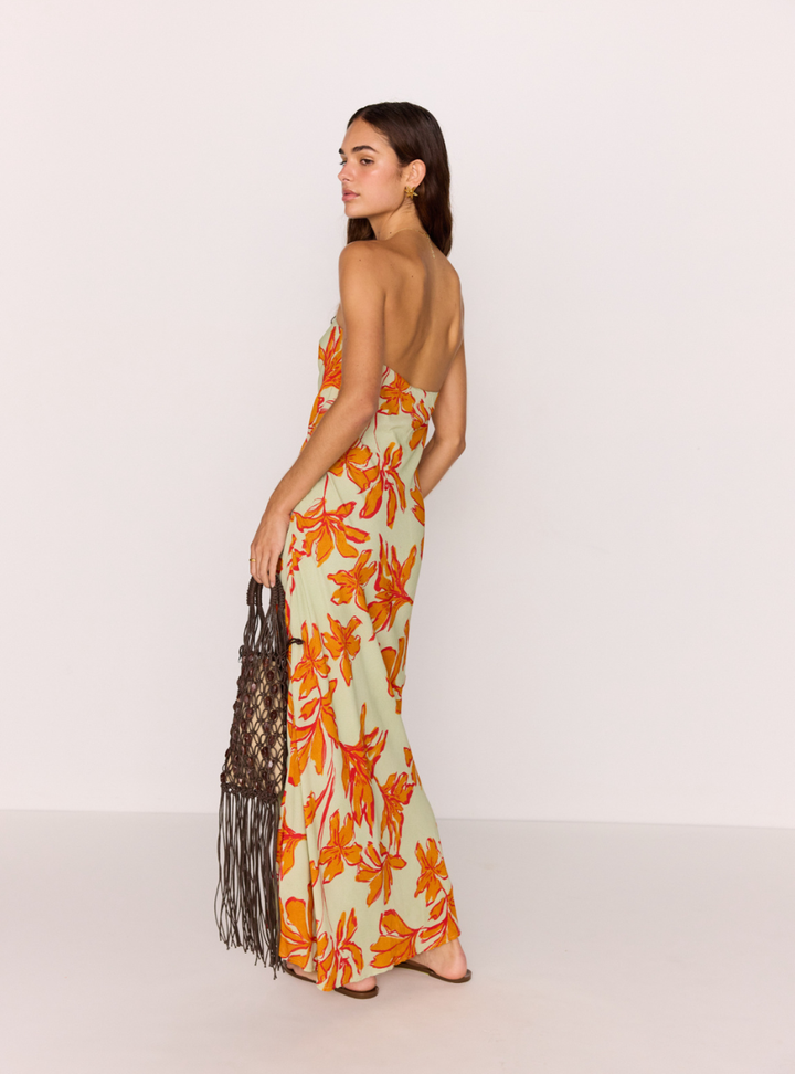 Estelle Strapless Maxi Dress - Mint Floral