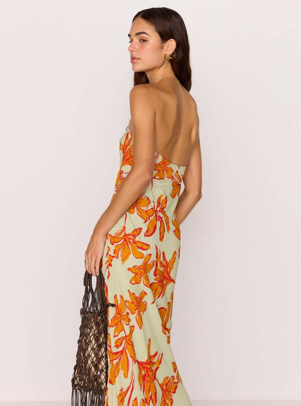 Estelle Strapless Maxi Dress - Mint Floral