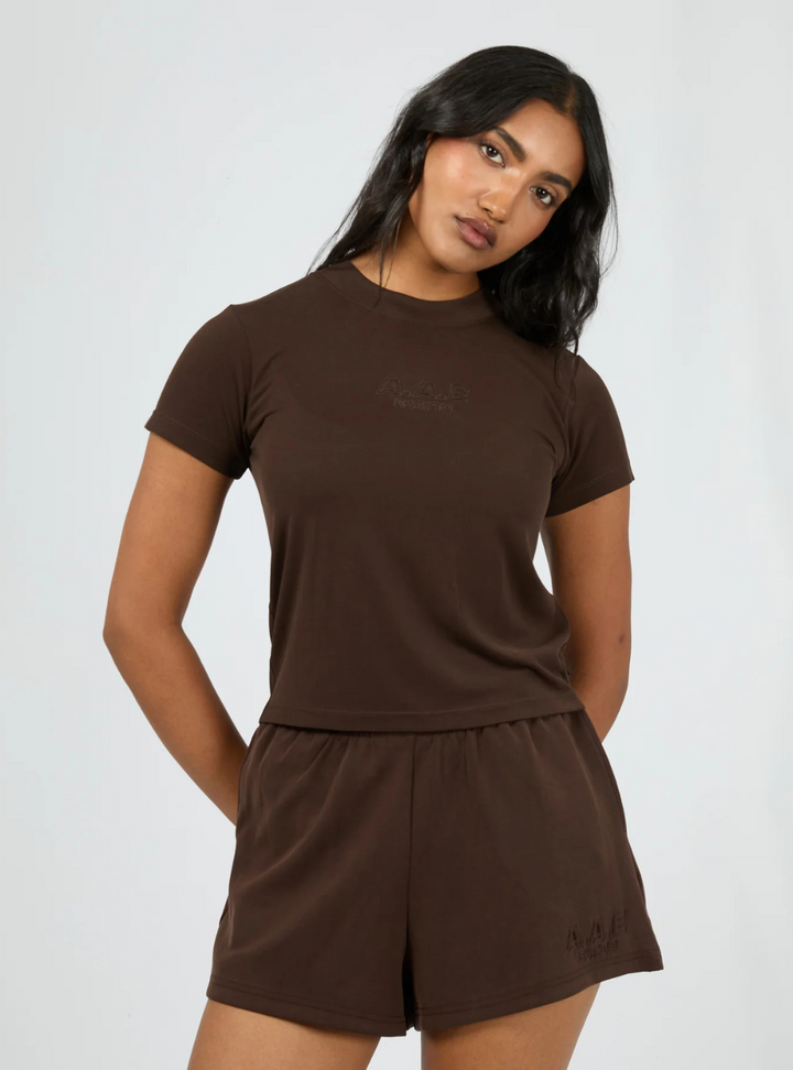 Luxe Active Tee - Brown
